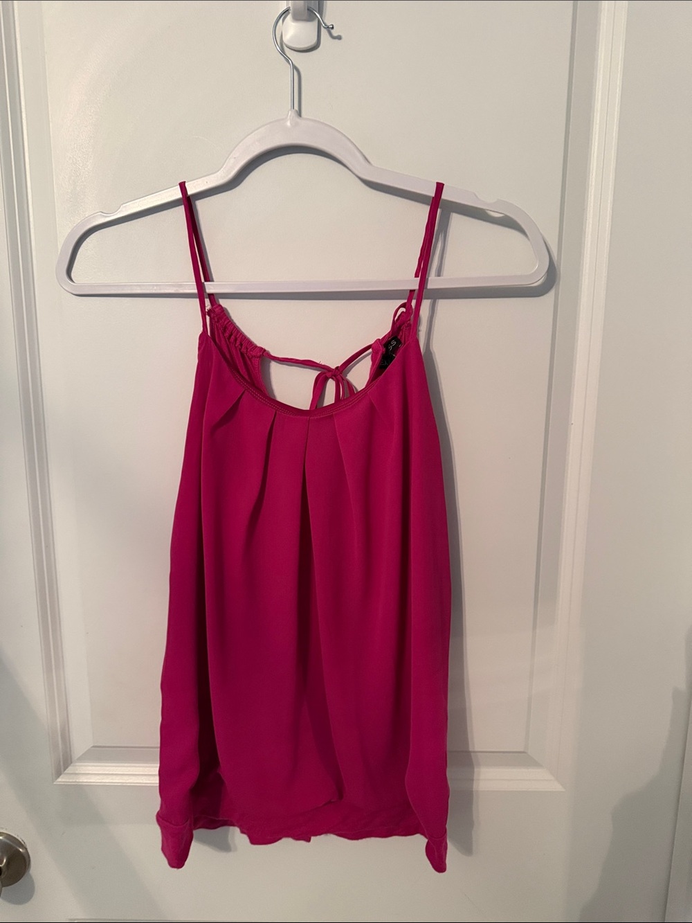 Express Hot Pink Pleated Spaghetti-Strap Camisole